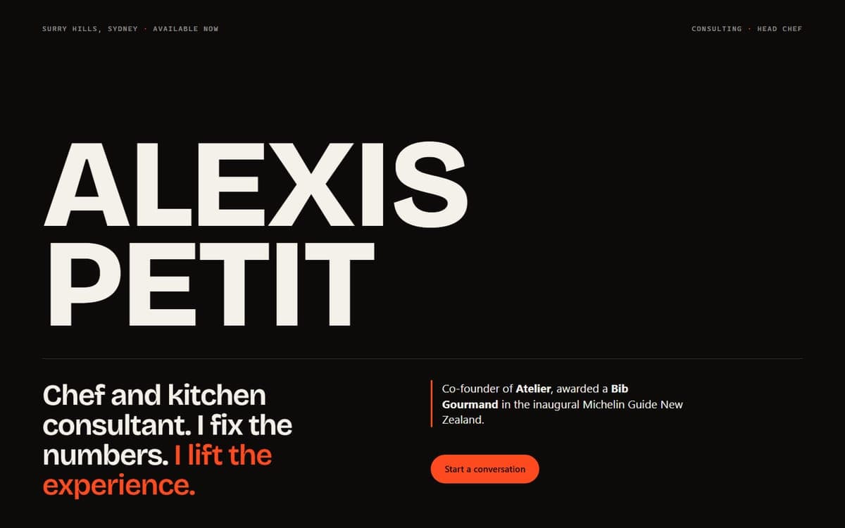 Alexis Petit — Chef & consultant website